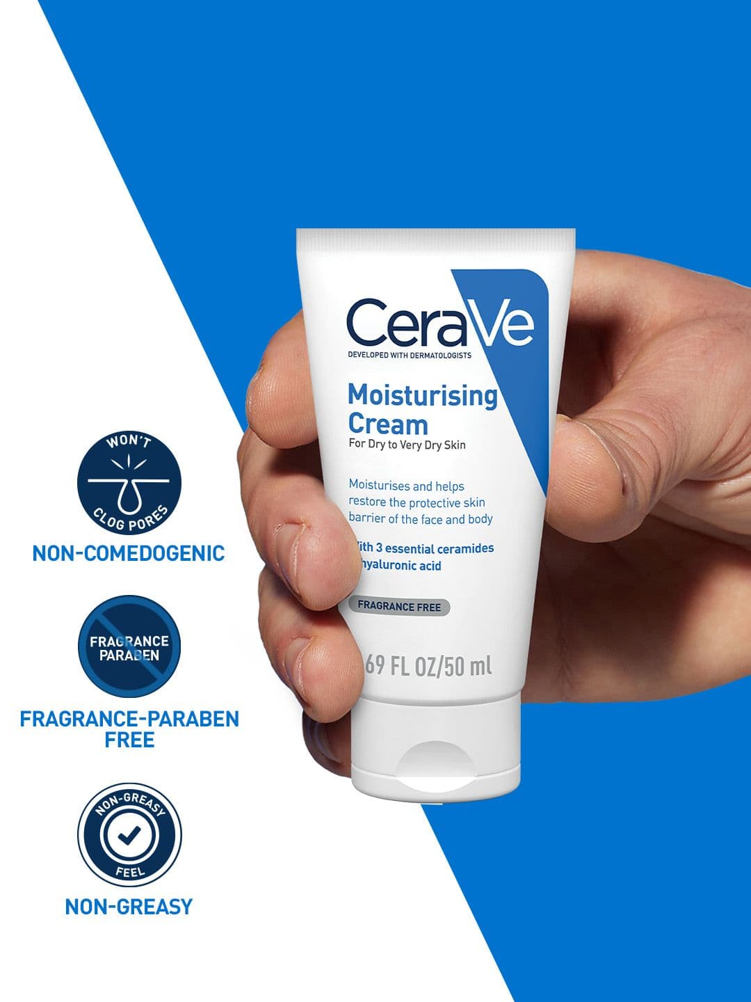 CeraVe Moisturizing Barrier Repair Cream with Ceramides & Hyaluronic Acid - 50ml