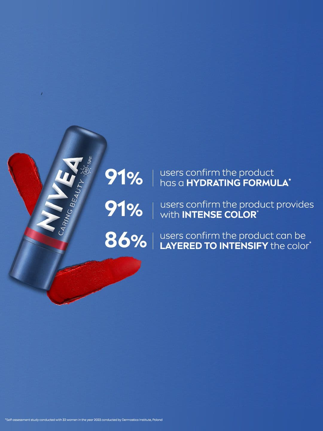 Nivea Caring Beauty SPF 30 Lip & Cheek Tint Balm with Shea Butter & Almond Oil - Red