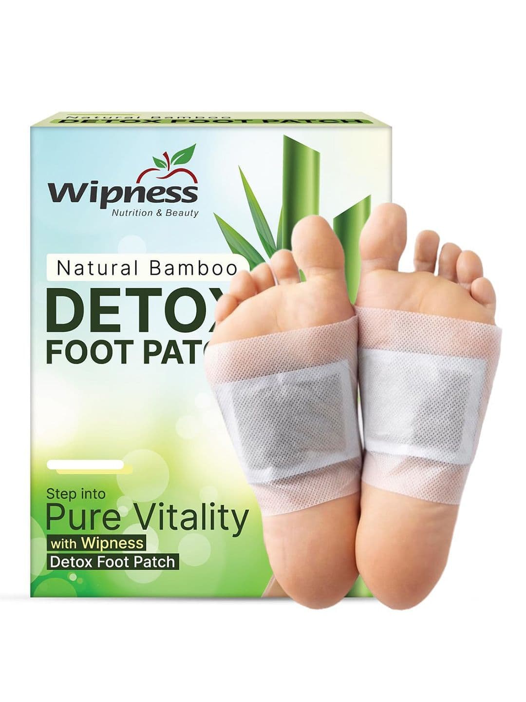 Wipness Natural Bamboo Detox Foot Patches - 10 Pcs