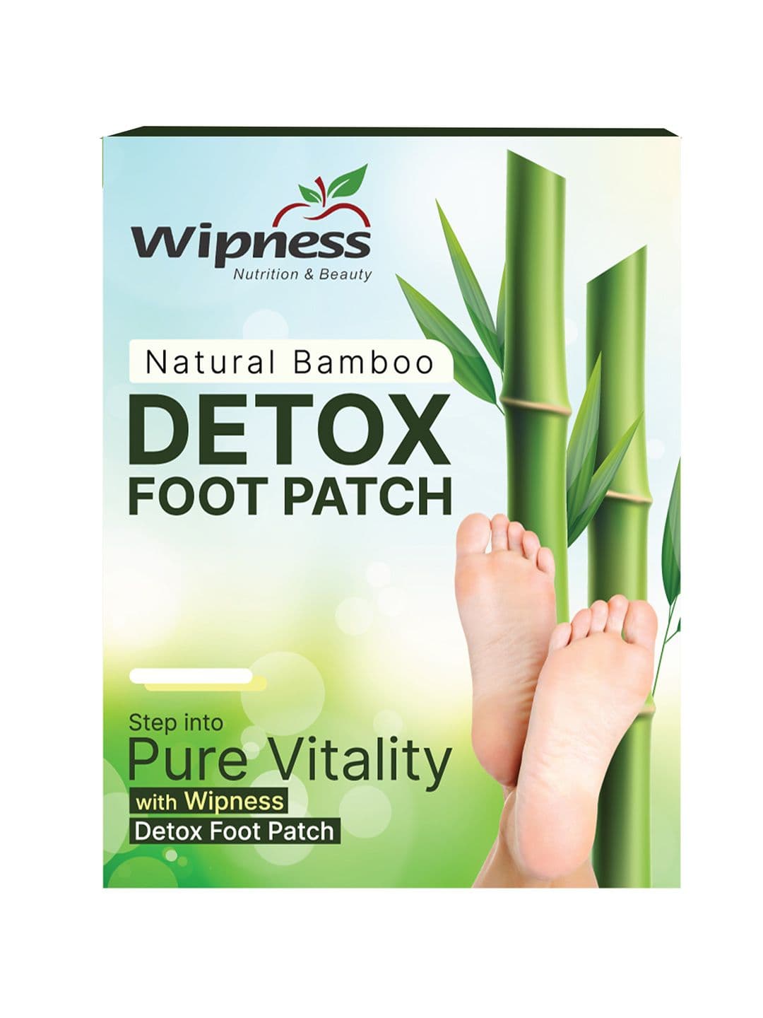 Wipness Natural Bamboo Detox Foot Patches - 10 Pcs