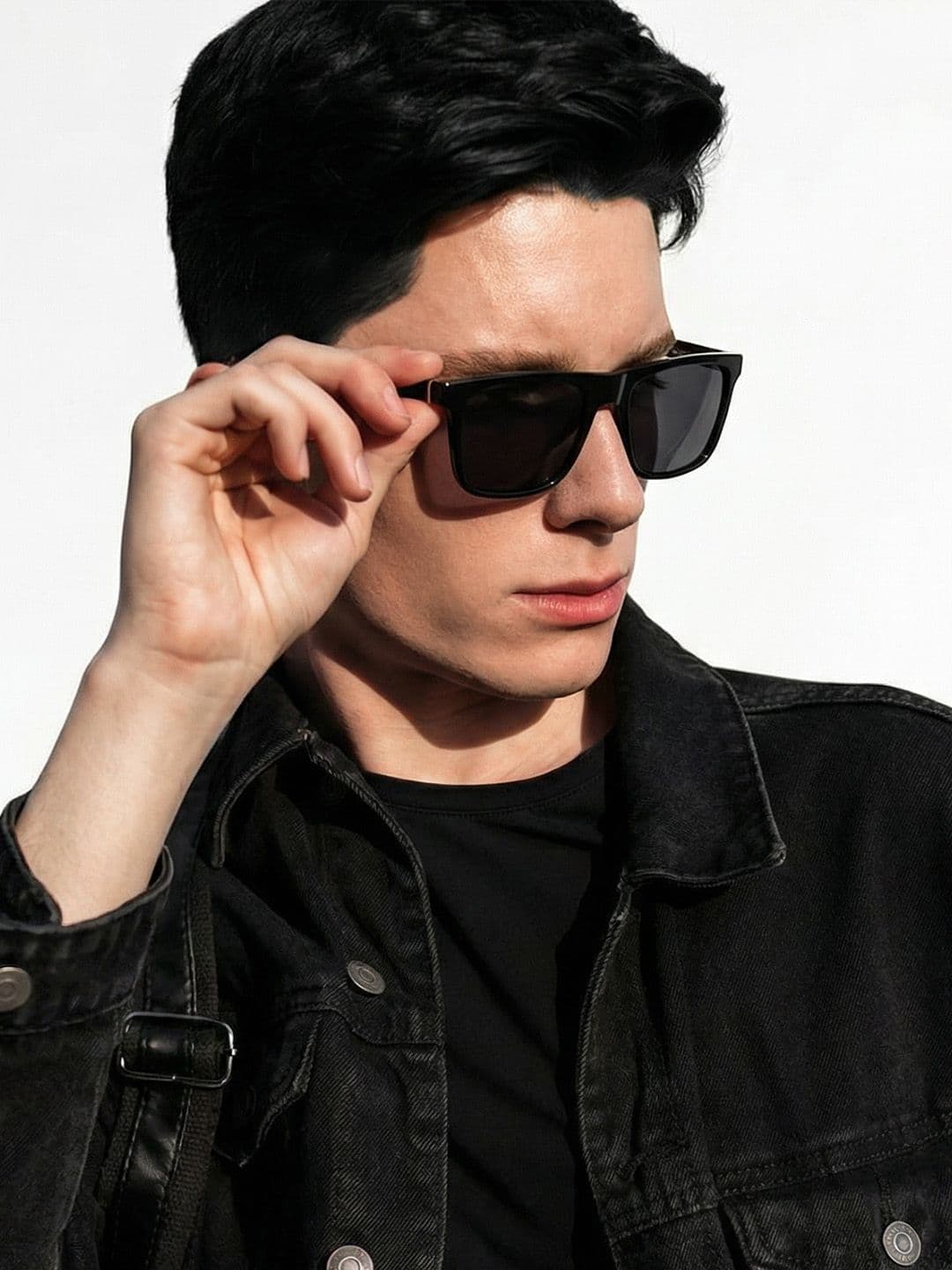 Vincent Chase by Lenskart Unisex Grey Lens & Black Sunglasses with Polarised and UV Protected Lens