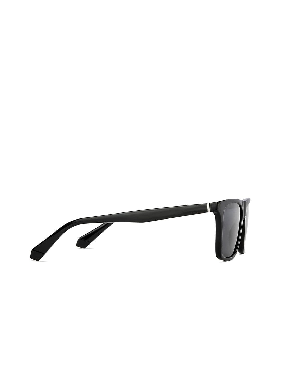 Vincent Chase by Lenskart Unisex Grey Lens & Black Sunglasses with Polarised and UV Protected Lens