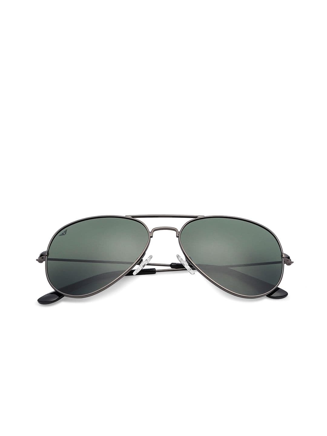 Vincent Chase by Lenskart Unisex Green Lens Steel-Toned Aviator Sunglasses