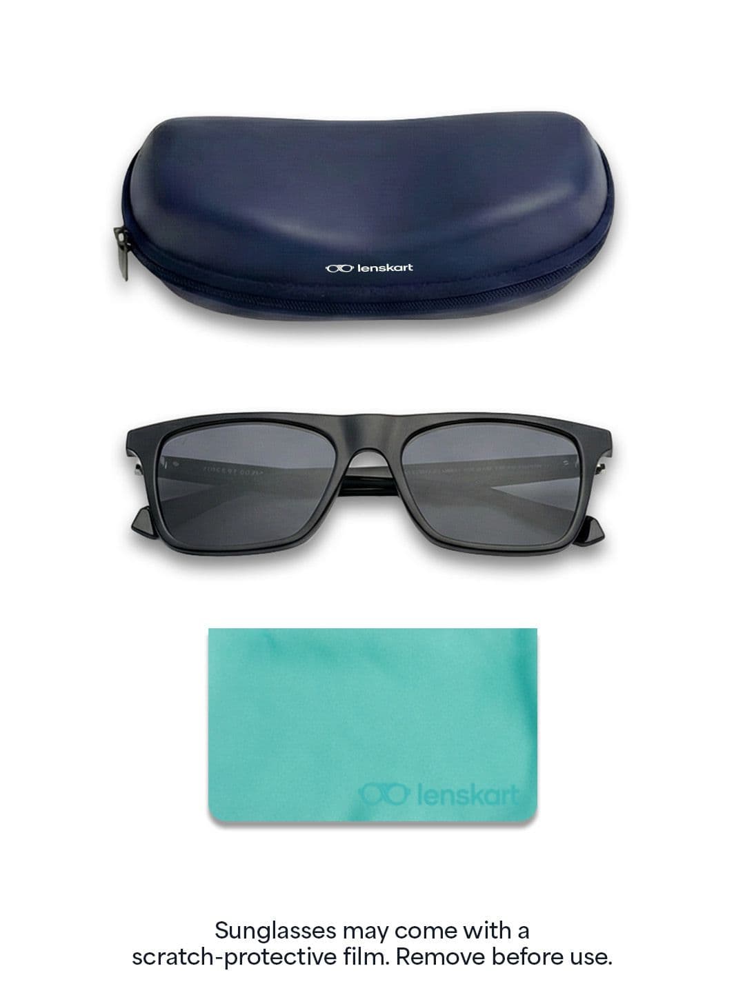 Vincent Chase by Lenskart Unisex Grey Lens & Black Sunglasses with Polarised and UV Protected Lens