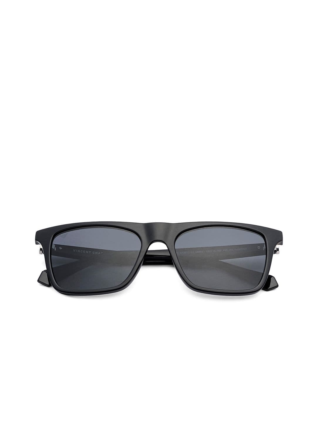 Vincent Chase by Lenskart Unisex Grey Lens & Black Sunglasses with Polarised and UV Protected Lens