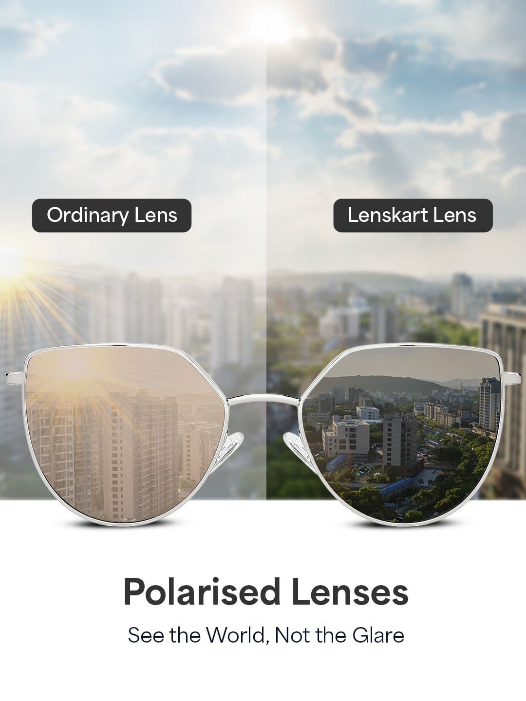 Vincent Chase by Lenskart Women Cateye Sunglasses with Polarised and UV Protected Lens 139364