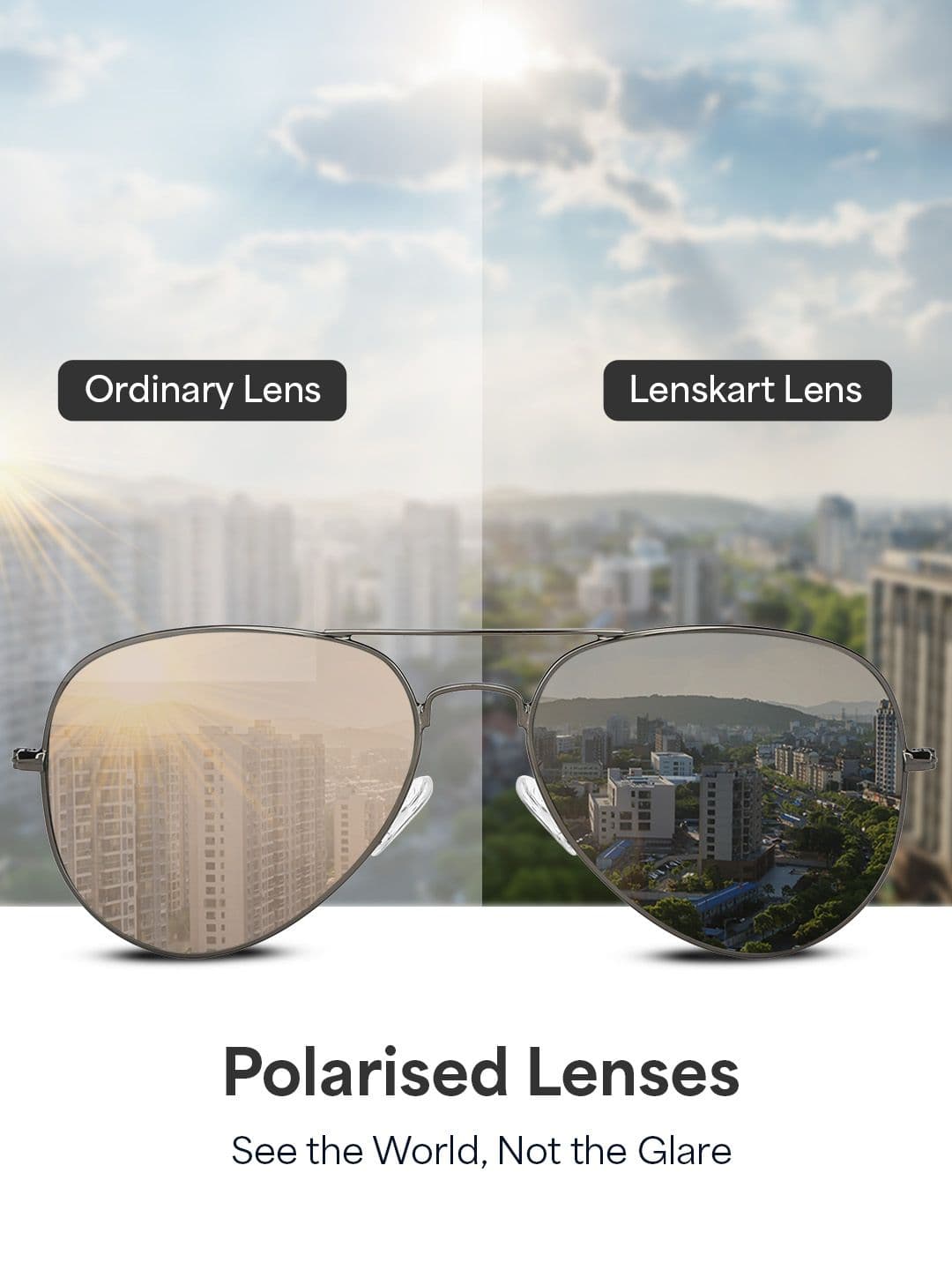 Vincent Chase by Lenskart Unisex Green Lens Steel-Toned Aviator Sunglasses