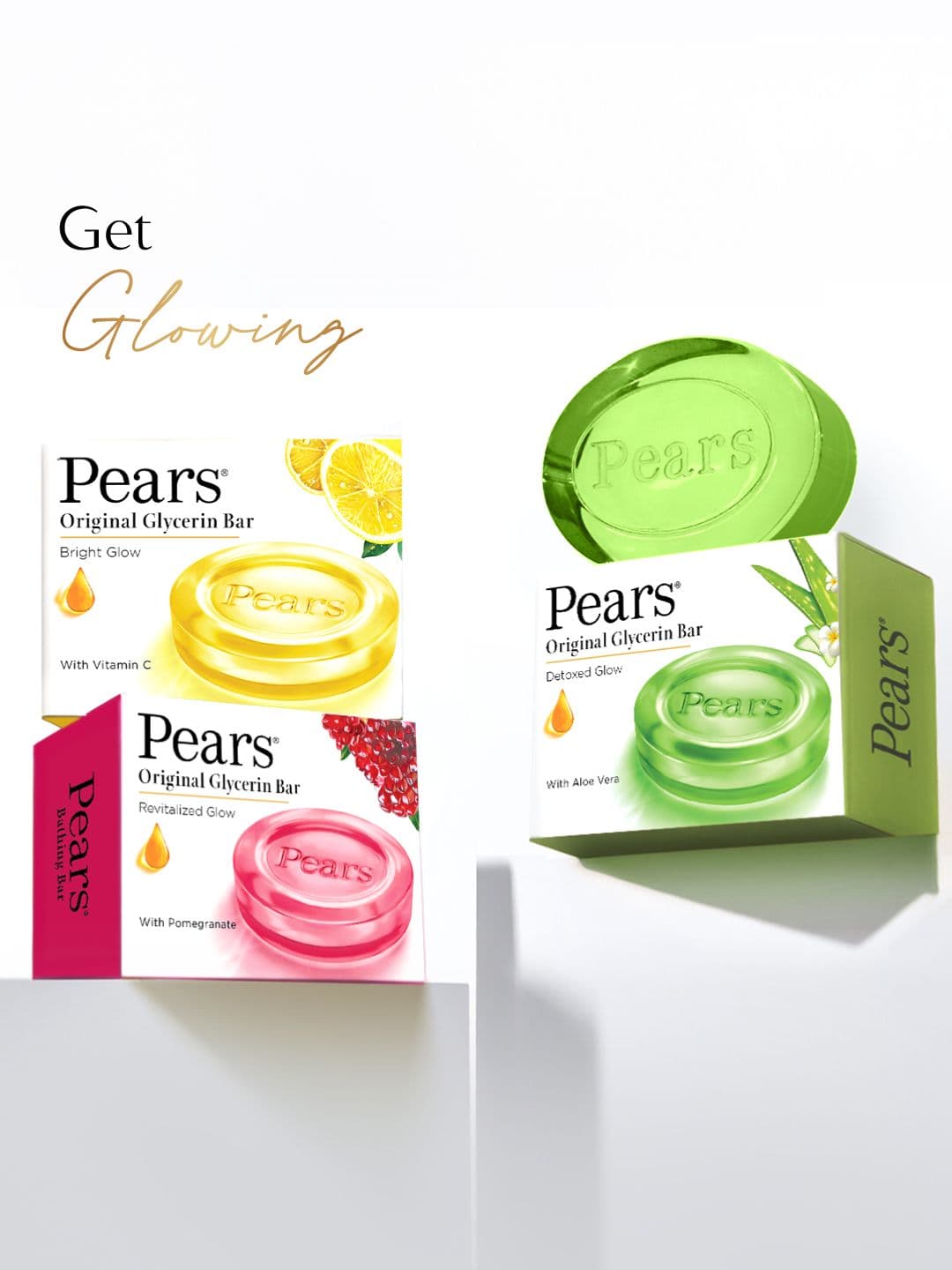 Pears Natural Set of 4 Aloe Vera Detoxifying Bathing Soap Bar - 125 g Each
