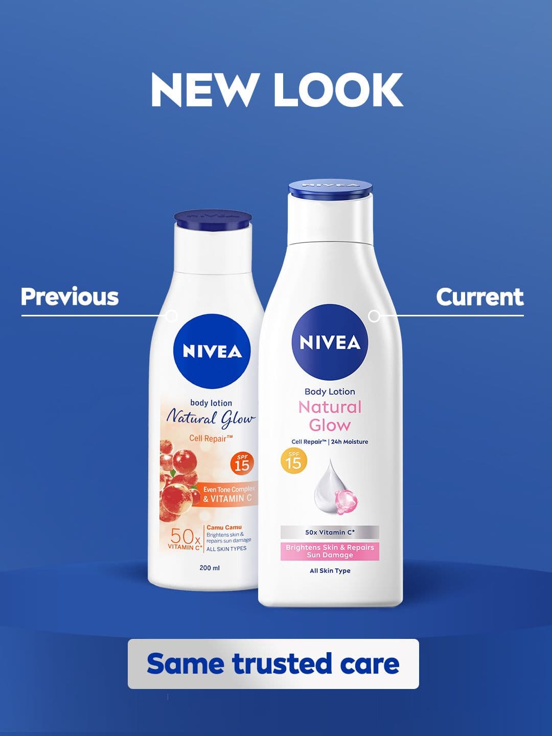 Nivea Body Lotion SPF 15 Natural Glow Cell Repair 50x Vitamin C - 200 ml