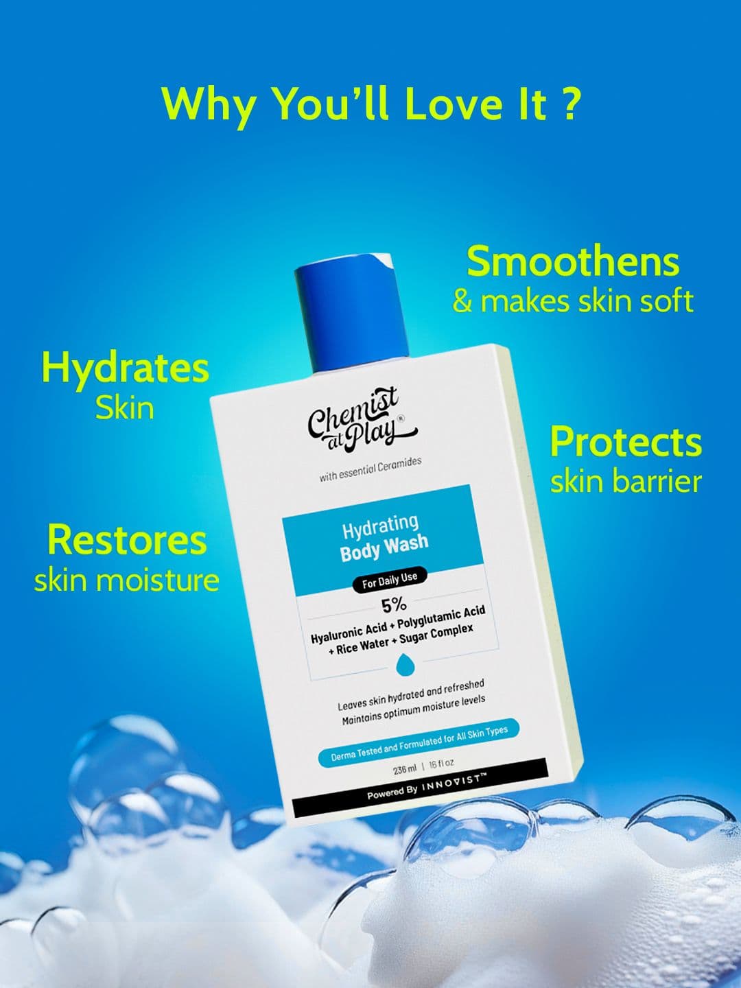 Chemist at Play Hydrating Body Wash With 5% Niacinamide & Hyaluronic Acid - 236ml