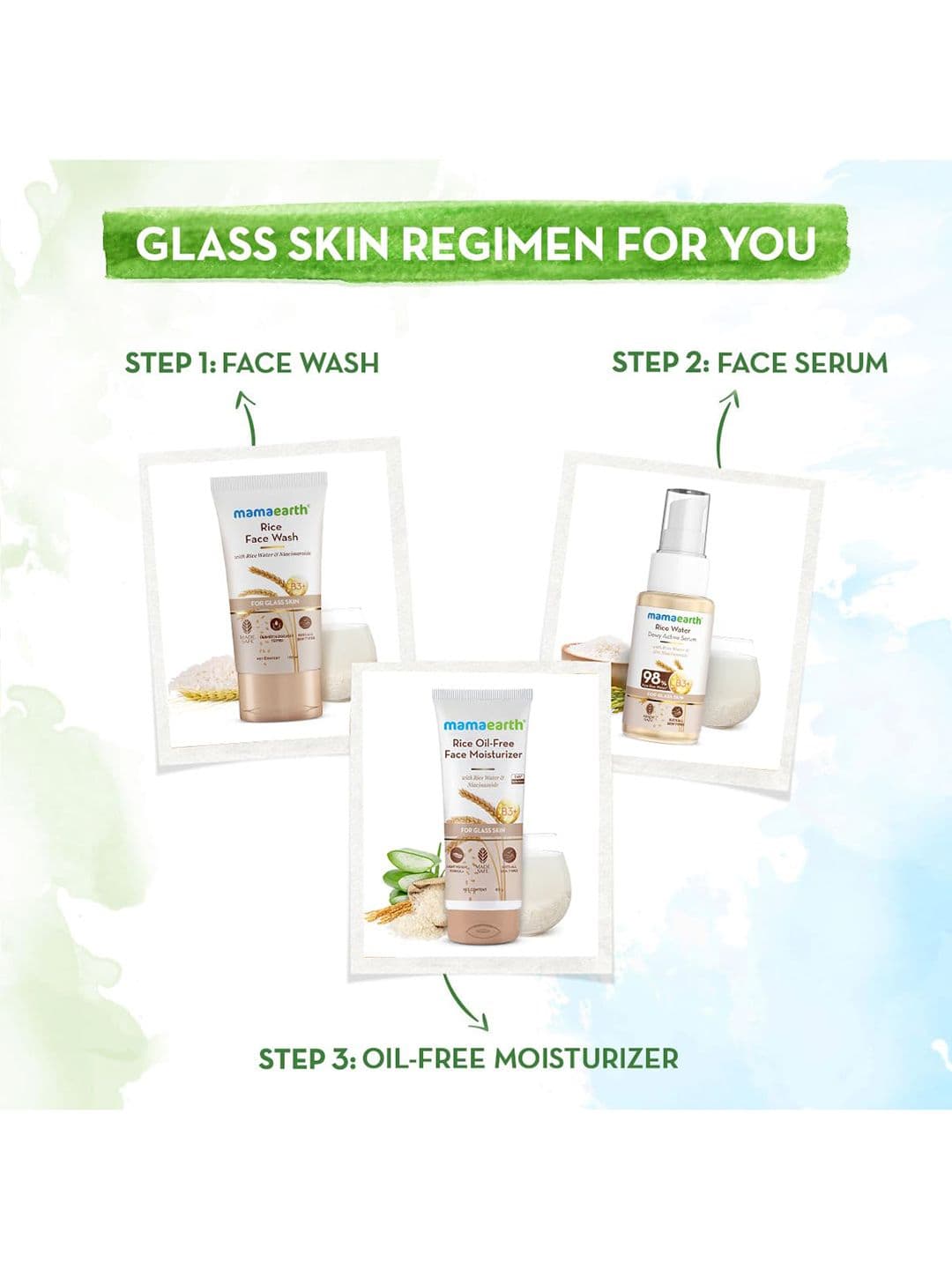 Mamaearth Set Of Rice Face Wash & Oil Free Face Moisturizer