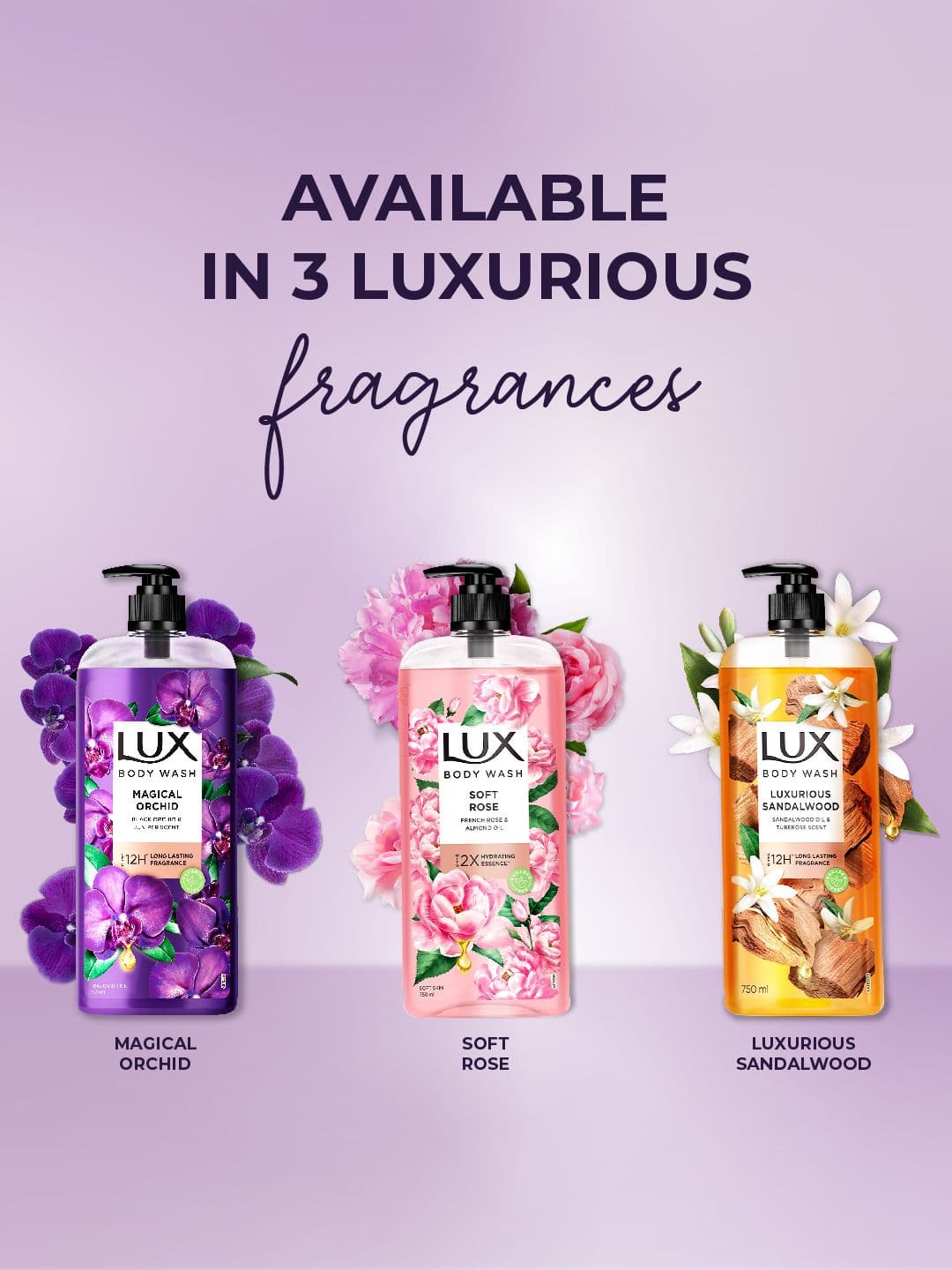 LUX Luxurious Sandalwood with Sandalwood Oil & Tuberose Scent - 750 ml