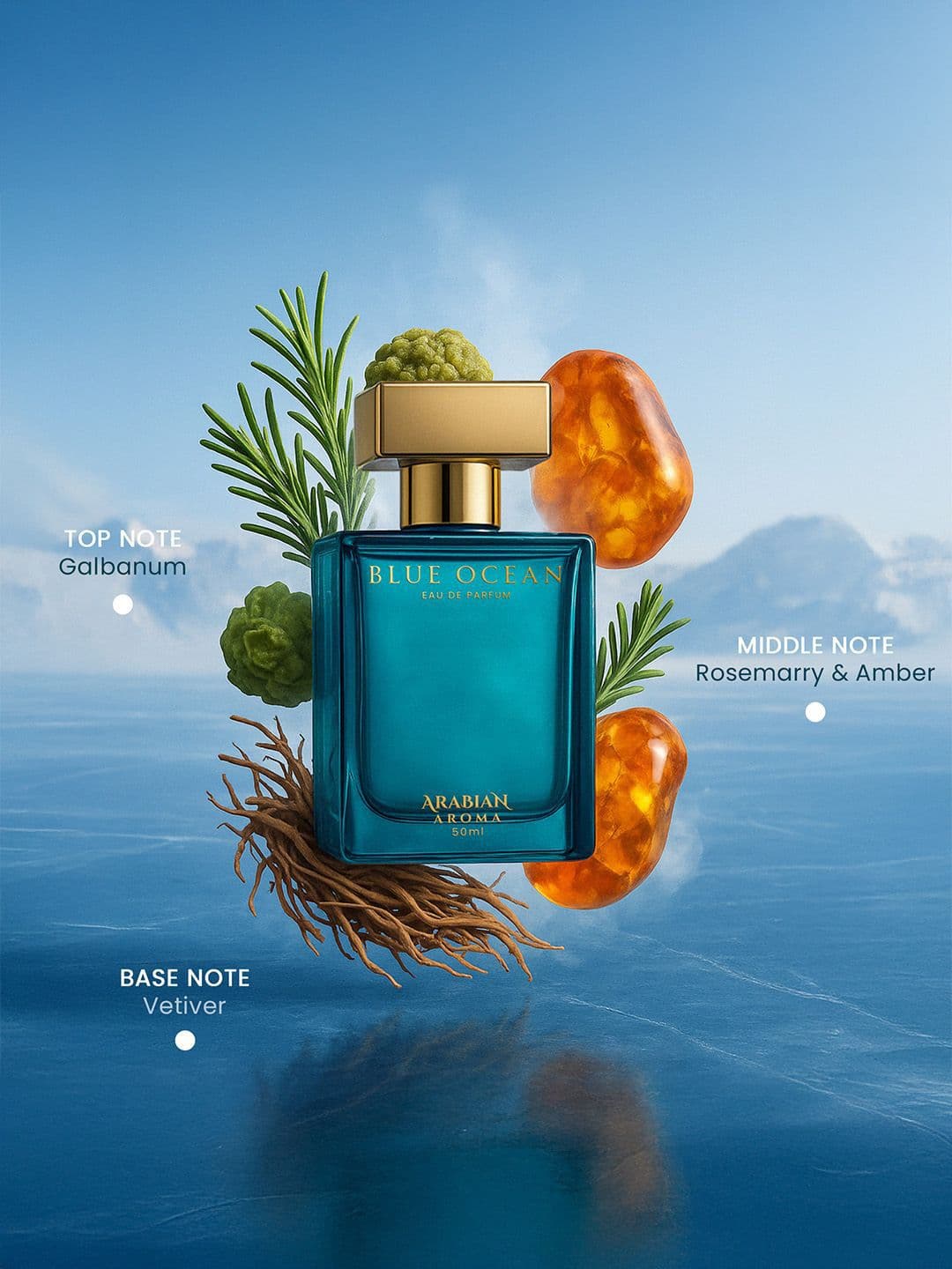 Arabian Aroma Men Blue Ocean Long Lasting Eau De Parfum - 50 ml