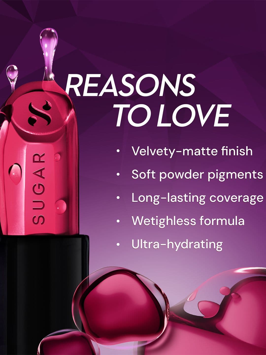 SUGAR Glide Peptide Velvety Matte Finish Serum Lipstick 4.2g - Cairo Crimson 04