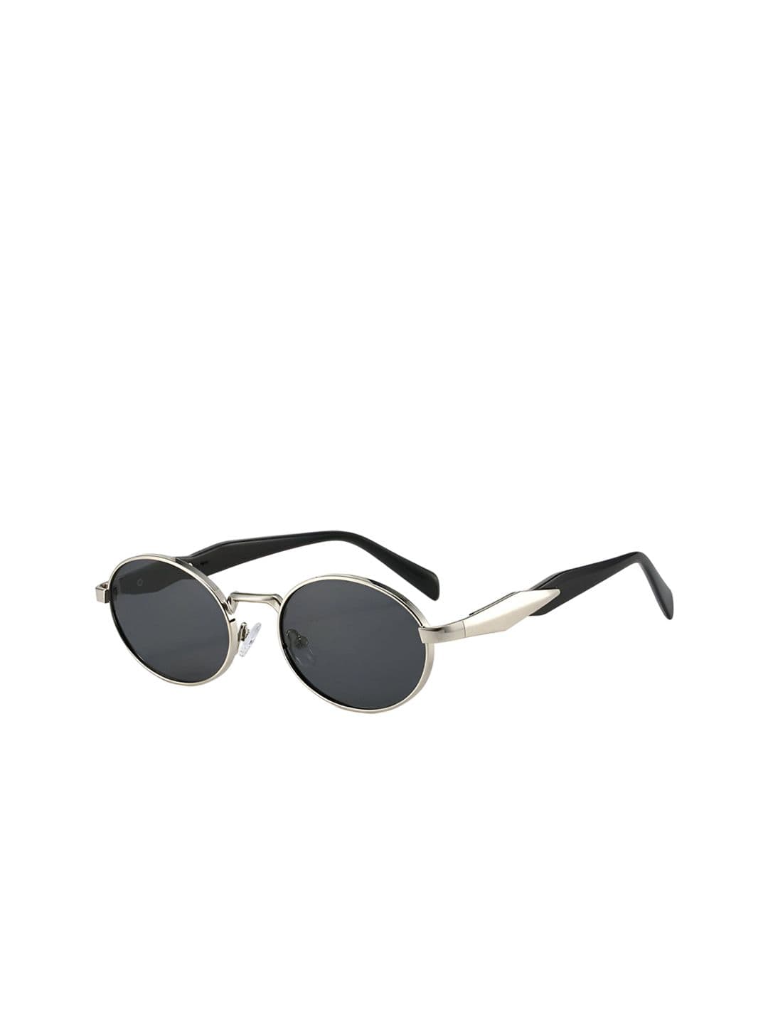 FUNGLASSES Unisex Oval with UV Protected Lens Sunglasses PUSHPA RAJ V SILVER BLACK