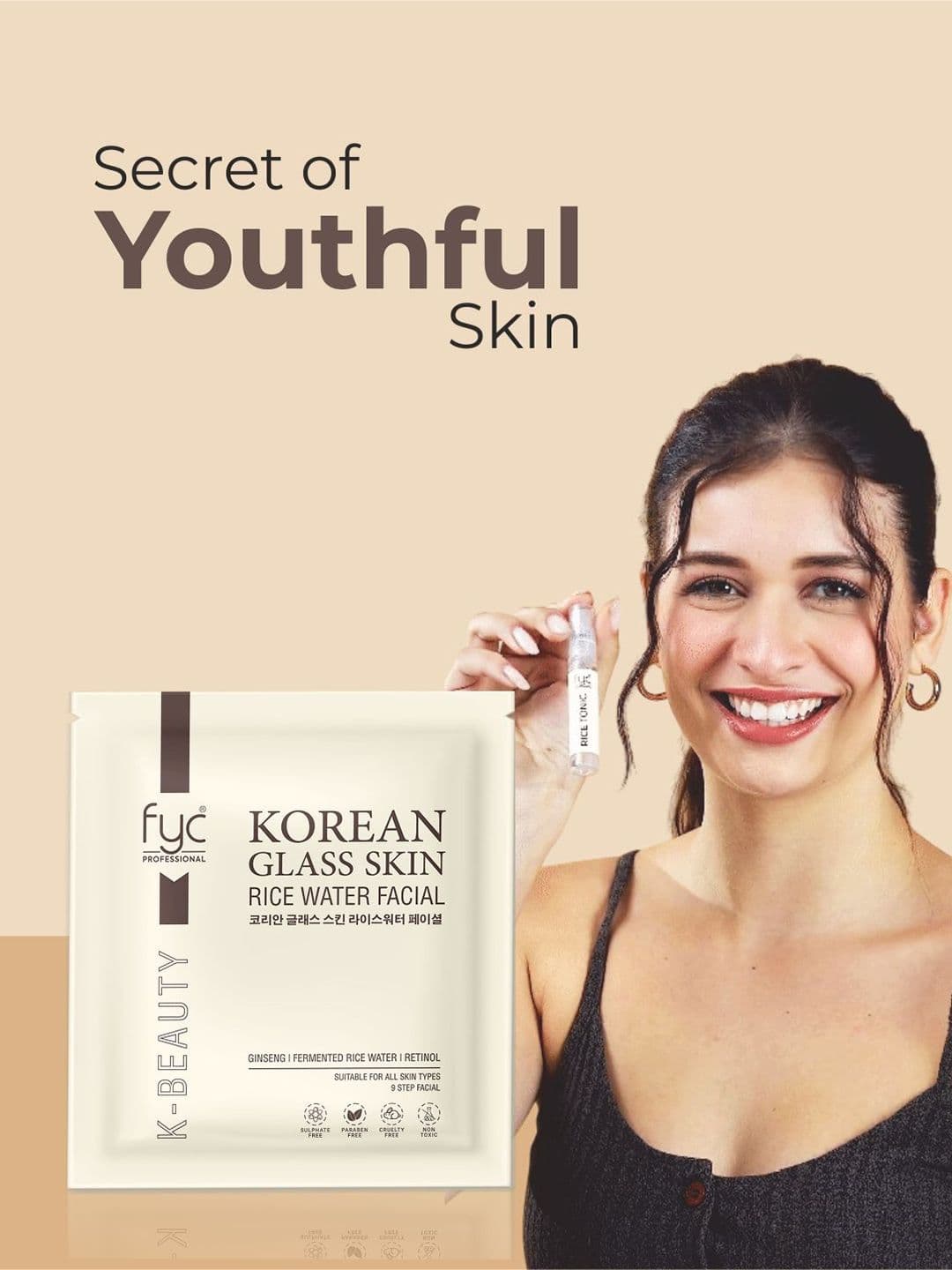 FYC Professional 9 Steps Korean Glass Skin Rice Water Facial Kit - 183 g