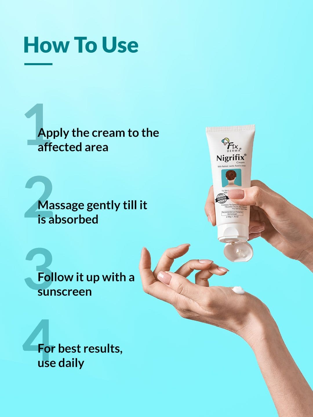 FIXDERMA Nigrifix Cream for Acanthosis Nigricans For Dark Neck & Ankles - 50g