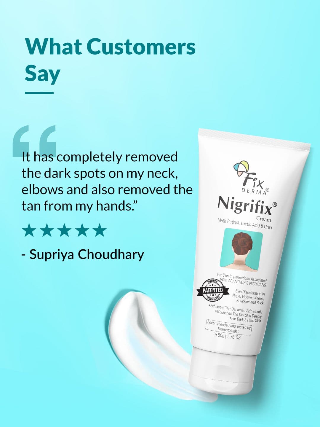 FIXDERMA Nigrifix Cream for Acanthosis Nigricans For Dark Neck & Ankles - 50g