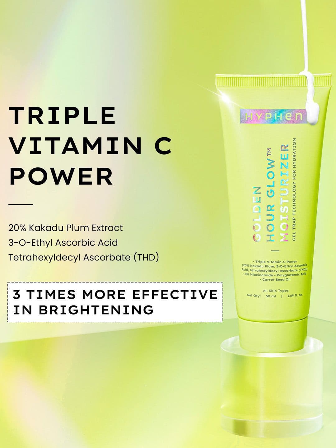 Hyphen Brightening Moisturizer THD- 20% Kakadu Plum, Stable Vit C For Dark Spots - 50ml