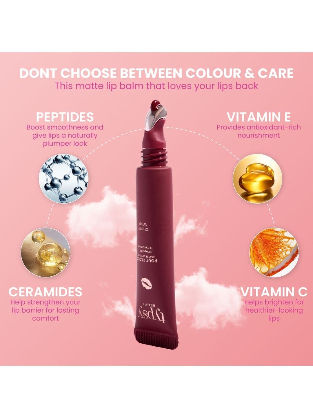 Typsy Beauty Pout Cloud Matte Lip Balm With Ceramides - 8 g - Mulberry Mochi 05