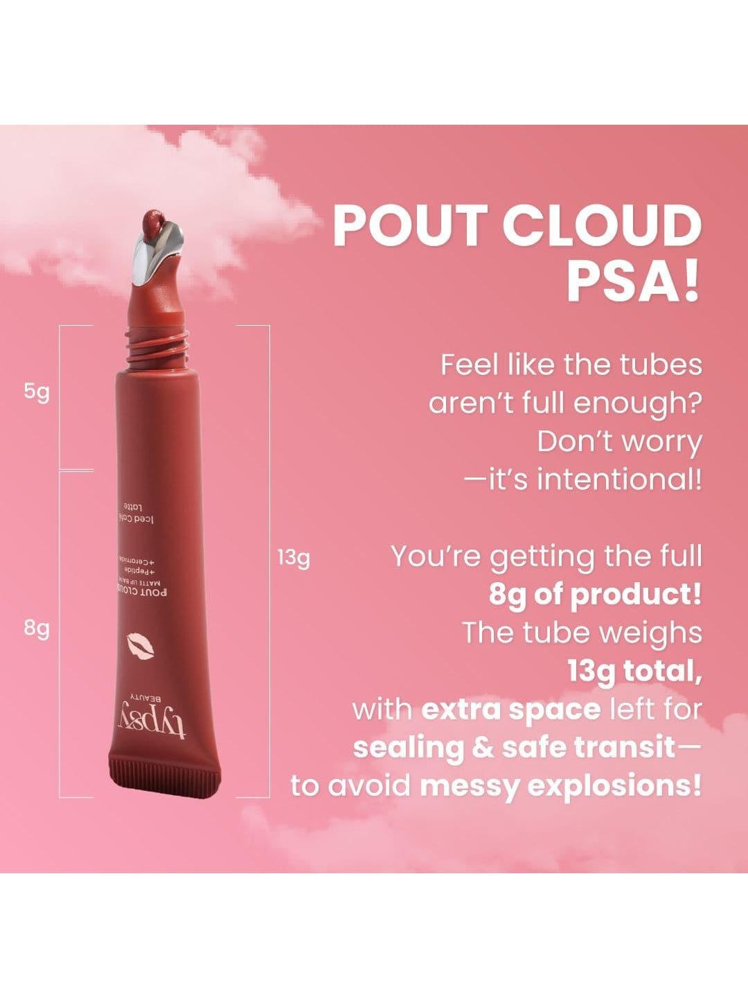 Typsy Beauty Pout Cloud Matte Lip Balm With Ceramides - 8 g - Mulberry Mochi 05
