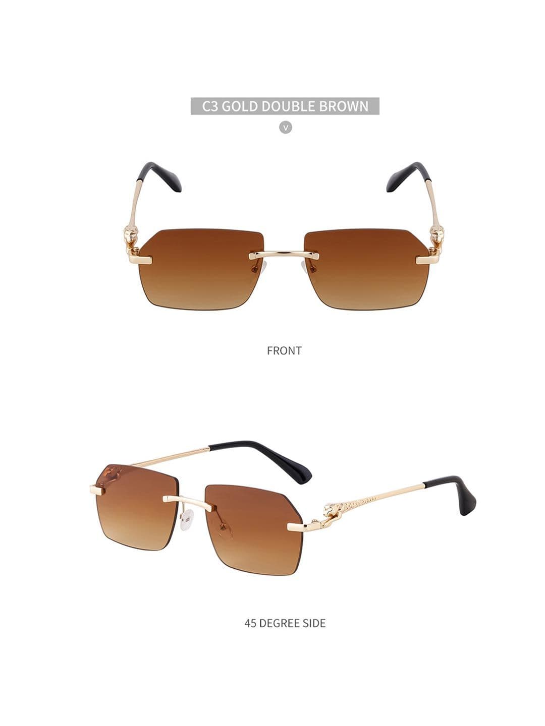 HAYDEN haiza Women Square Sunglasses with UV Protected Lens BROWN-TIGER