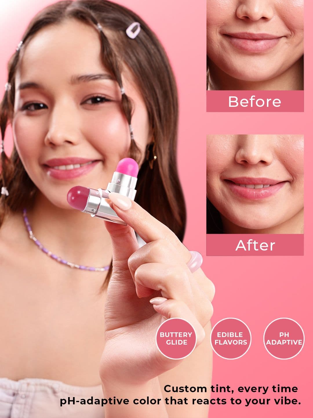 Be!Myn CandyTwist pH Lip Balm Duo - Bubble Peach LB04