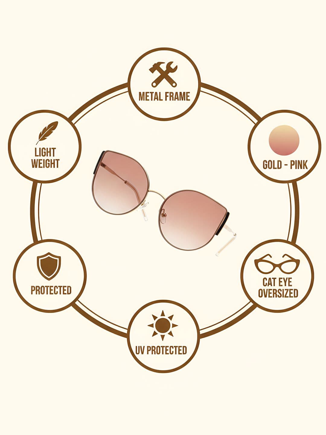 ROYAL SON Women Oversized Sunglasses