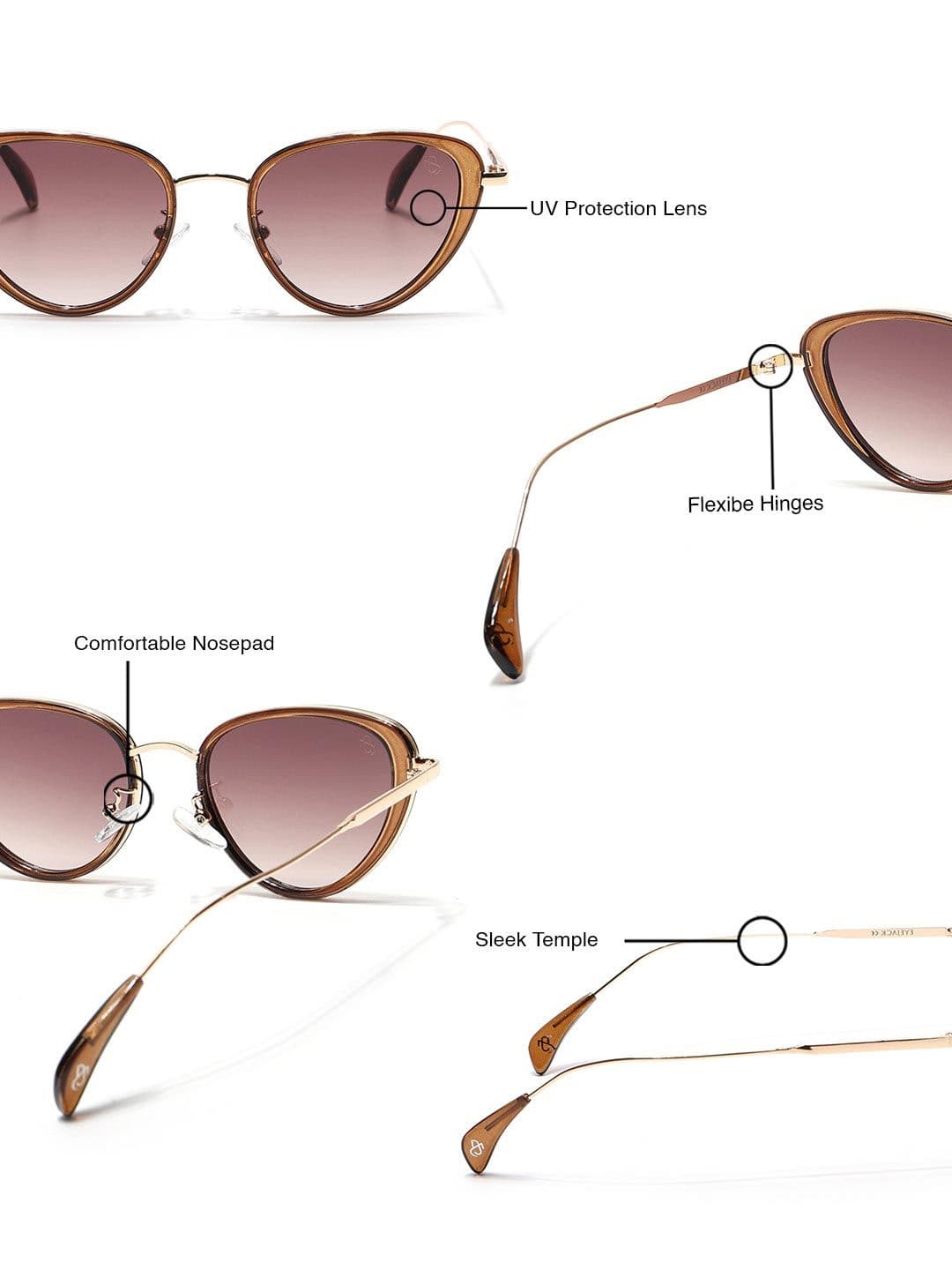 Eyejack by Voyage Unisex Cateye Sunglasses with UV Protected Lens 9435CL1105