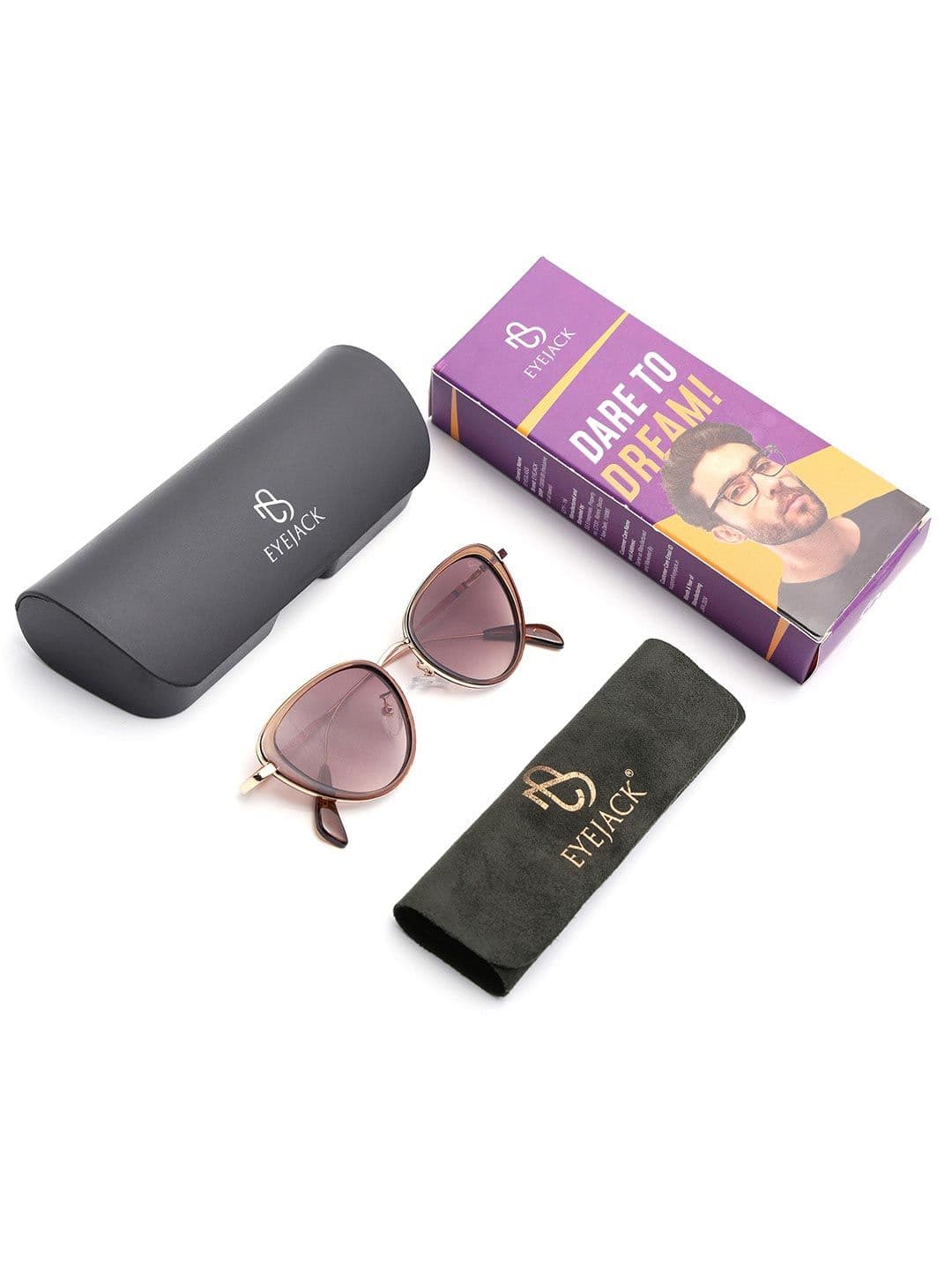 Eyejack by Voyage Unisex Cateye Sunglasses with UV Protected Lens 9435CL1105