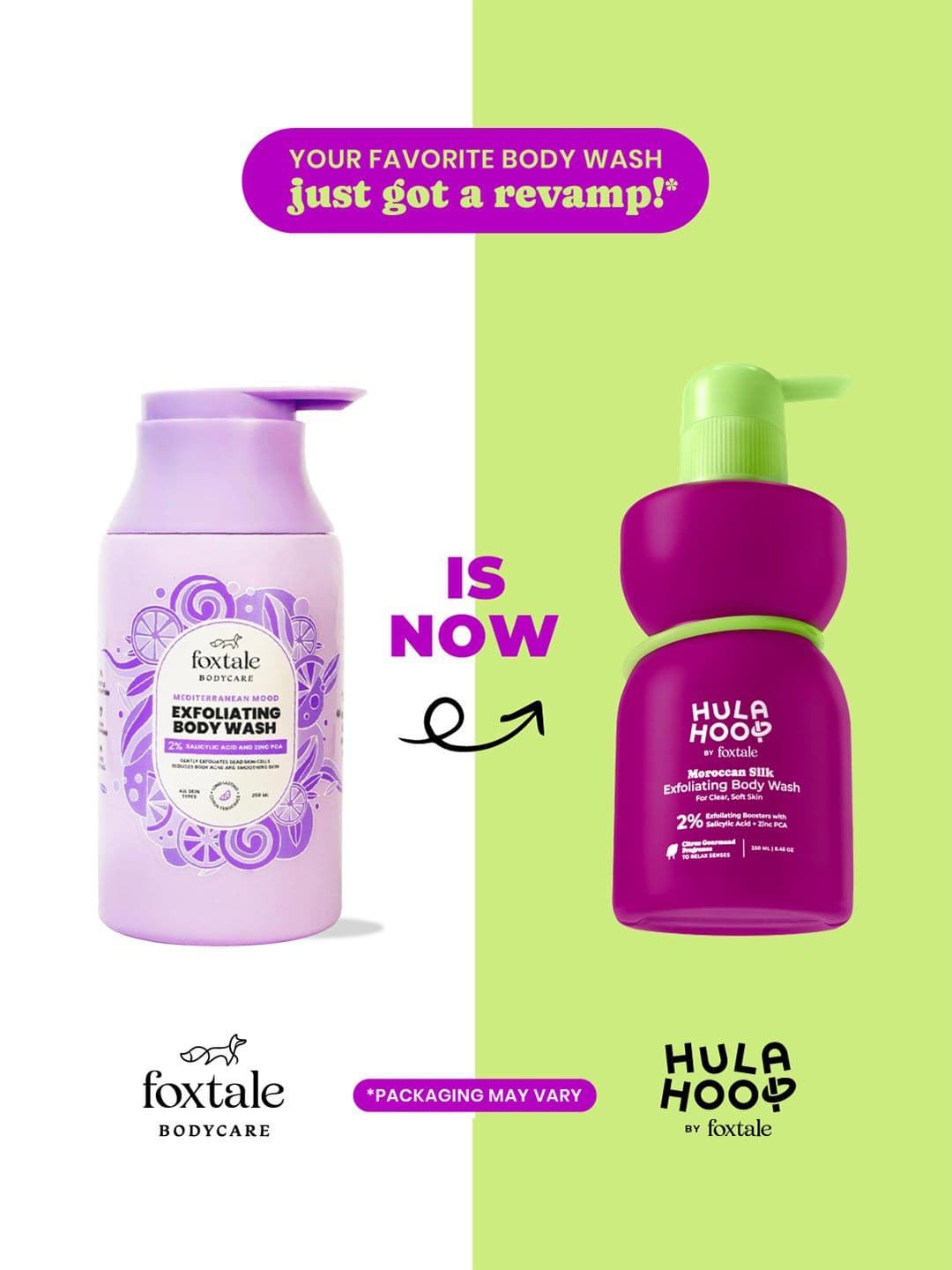 FoxTale Hula Hoop Exfoliating Body Wash to Exfoliate & Smoothen - 250ml