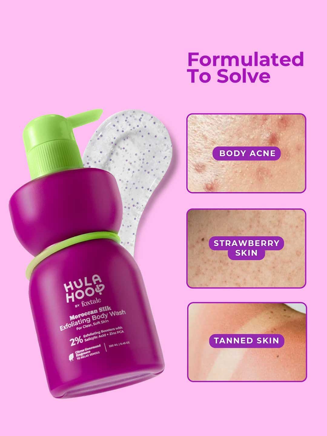 FoxTale Hula Hoop Exfoliating Body Wash to Exfoliate & Smoothen - 250ml