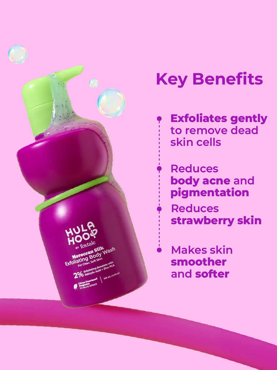 FoxTale Hula Hoop Exfoliating Body Wash to Exfoliate & Smoothen - 250ml