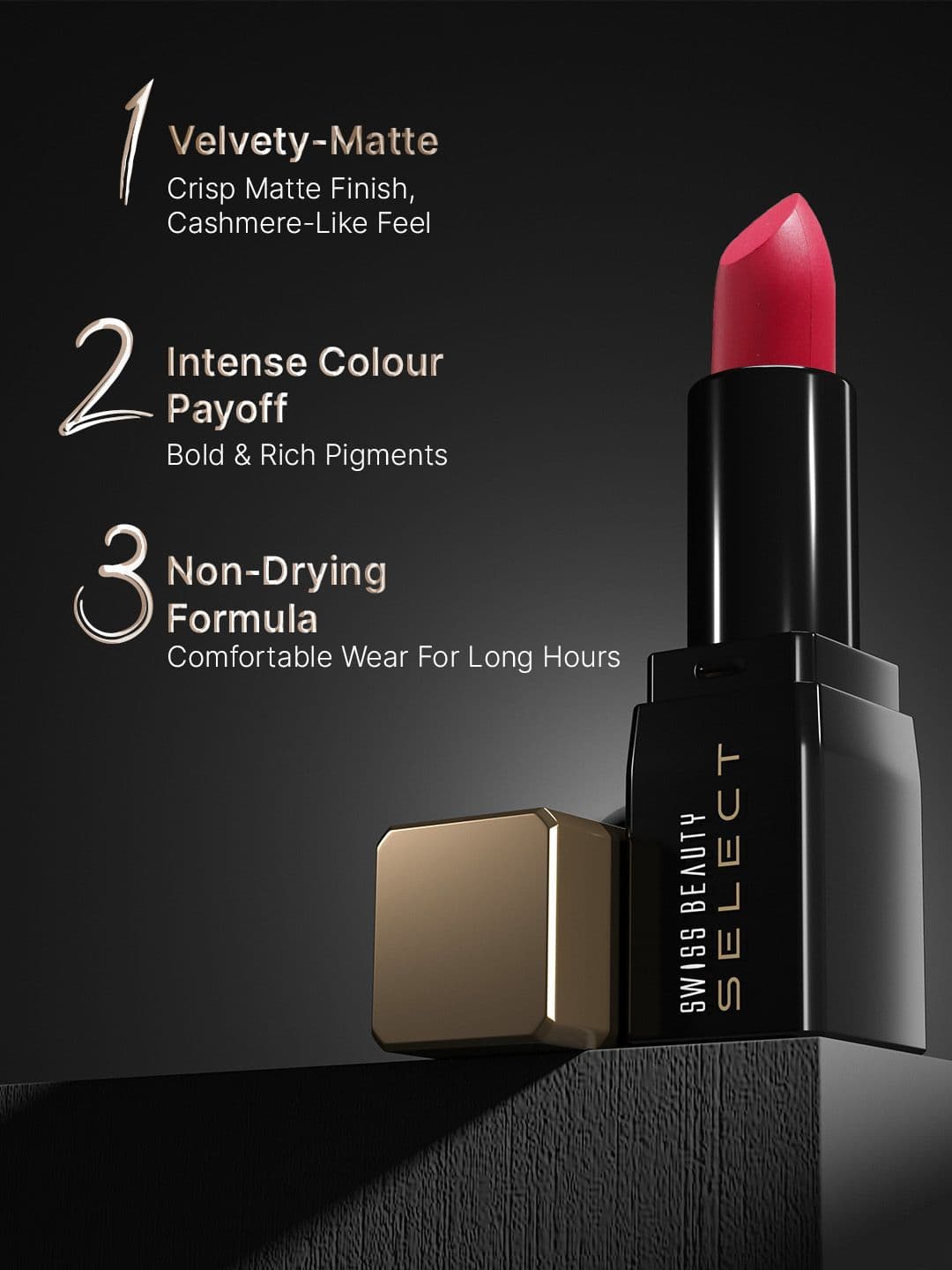 SWISS BEAUTY Select Dare To Matte Lipstick 3.8g - Aura Pink 04