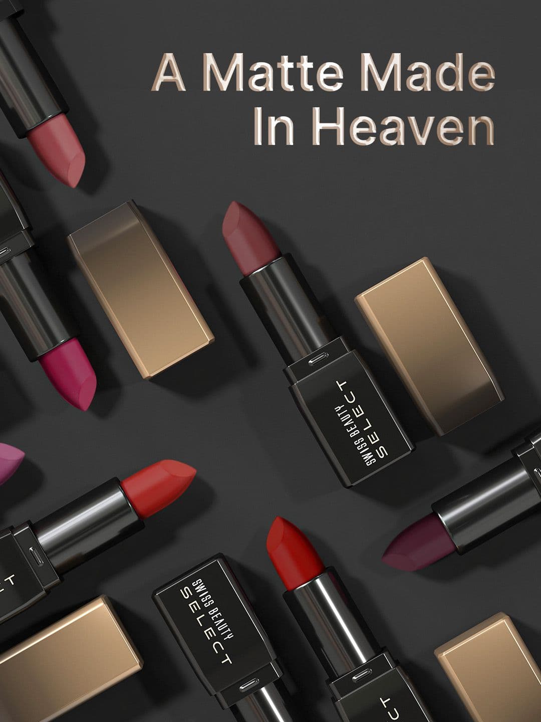 SWISS BEAUTY Select Dare To Matte Lipstick 3.8g - Wine Room 09