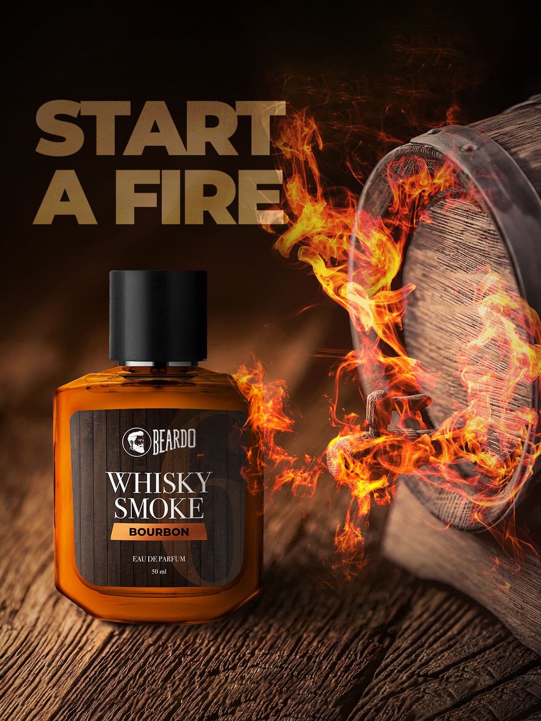 BEARDO Men Whisky Smoke Bourbon Long Lasting Eau De Parfum - 50 ml