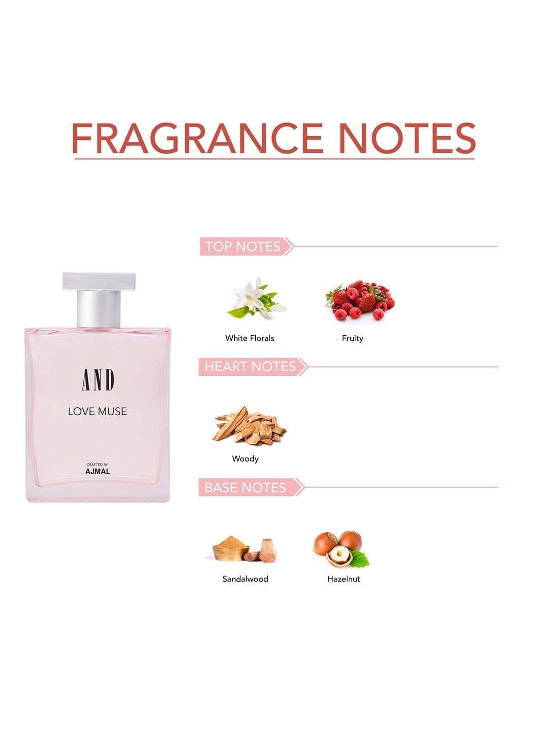 Ajmal Love Muse Sweet Musk Women Romantic Scent Long Lasting EDP Perfume - 100ml