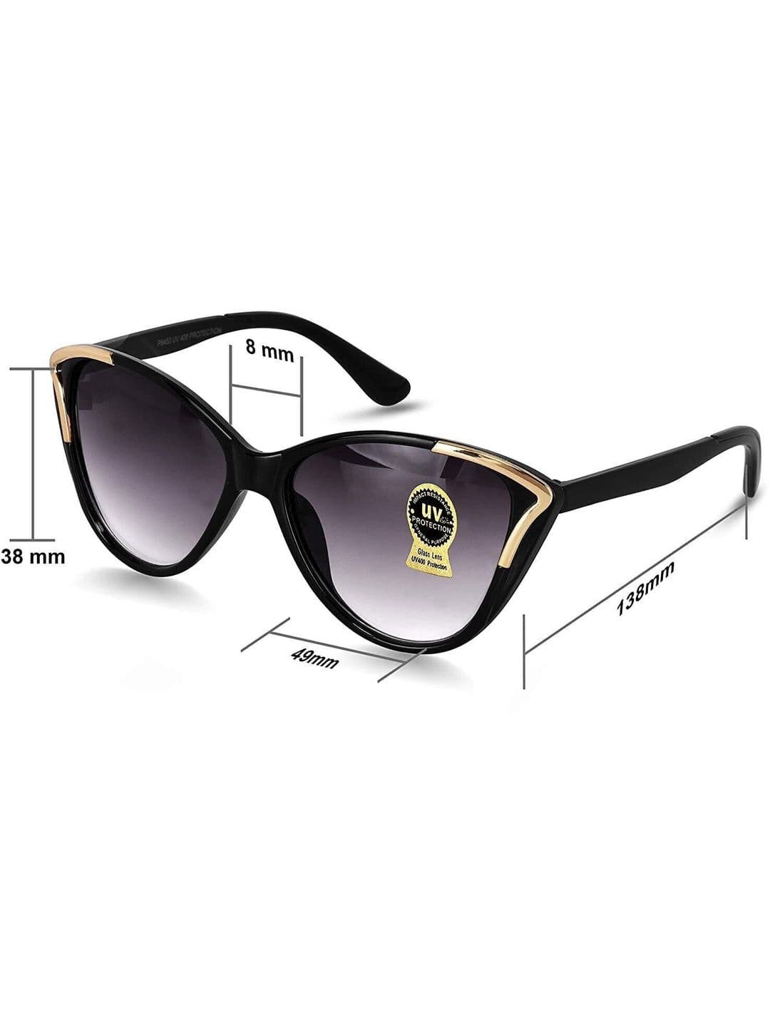 HAYDEN haiza Women Cateye Sunglasses With UV Protected Lens HREX-Black