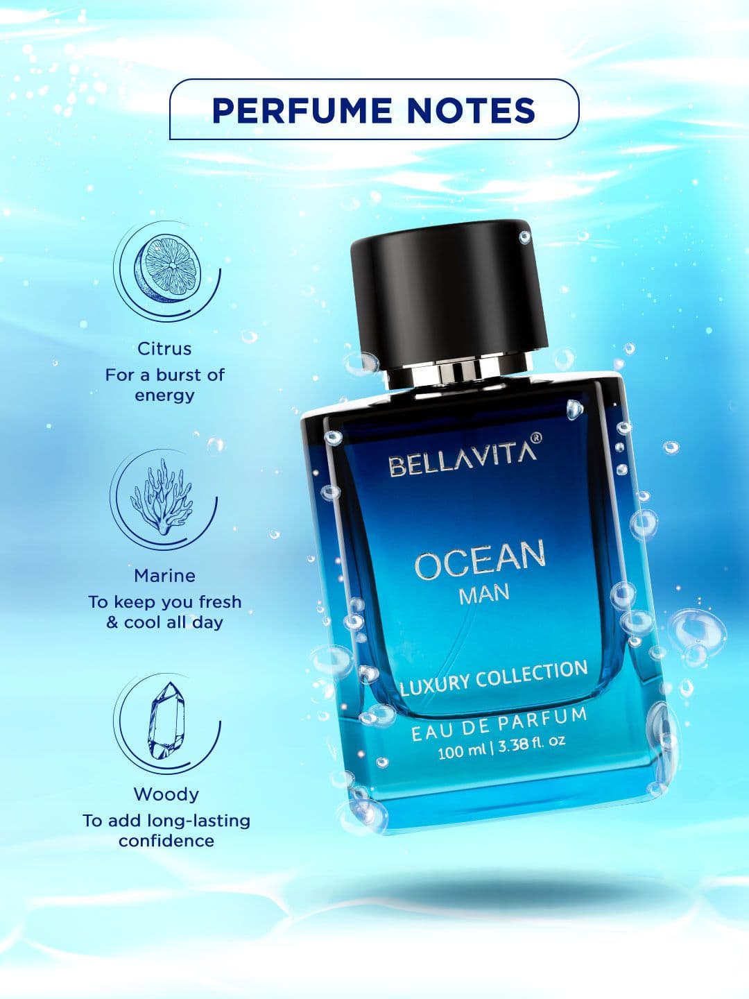 Bella Vita OCEAN Man Organic Men Blue Eau De Perfume-100ml