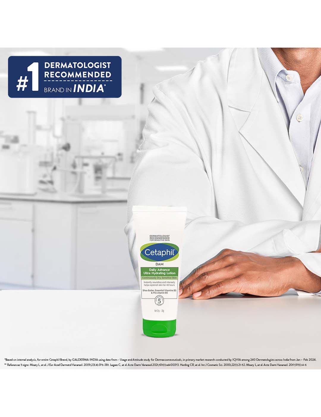 Cetaphil DAM Ultra Hydrating Lotion Long Lasting Moisturizer for Face & Body - 30 g