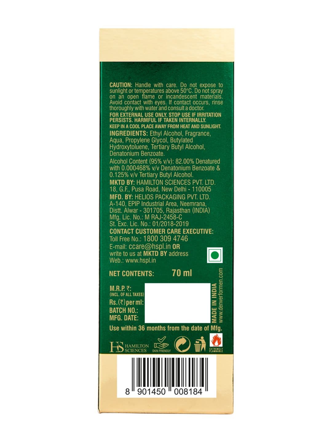 Denver Men Hamilton Eau de Parfum 70 ml