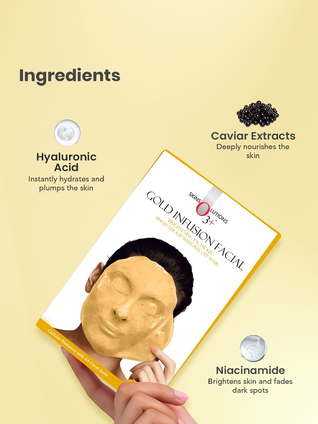 O3 + Gold Infusion Brightening Facial Kit for Radiance & Glow - 45 g
