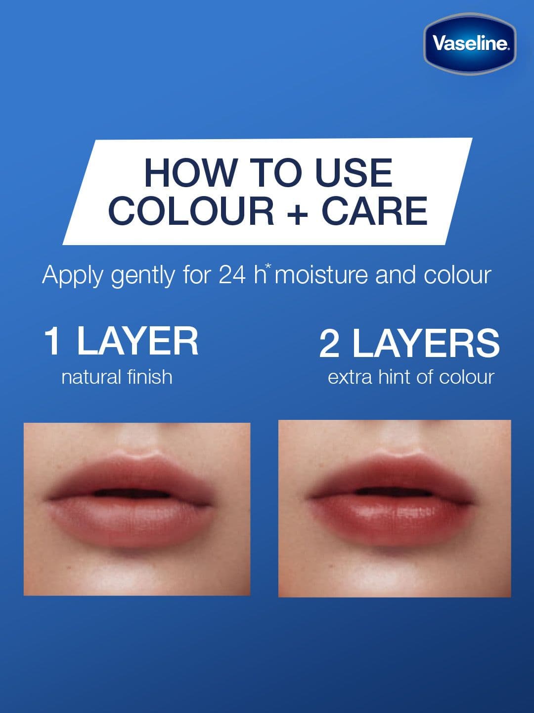 Vaseline Colour+Care Tinted Lip Balm Stick with Shea Butter 3g - Blooming Pink