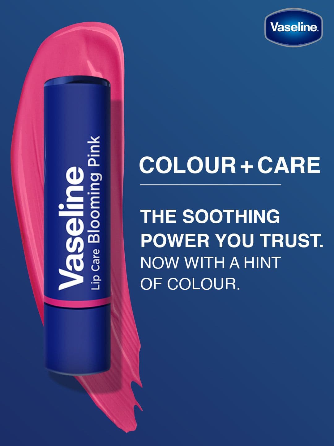 Vaseline Colour+Care Tinted Lip Balm Stick with Shea Butter 3g - Blooming Pink