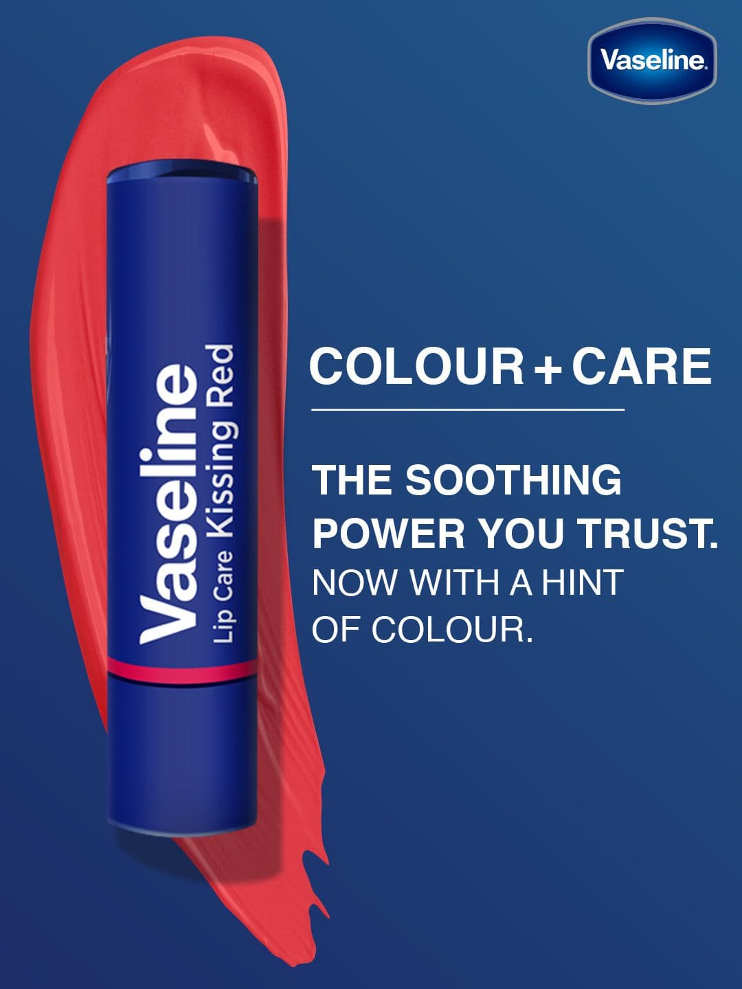 Vaseline Colour+Care Tinted Lip Balm Stick with Shea Butter 3g - Kissing Red