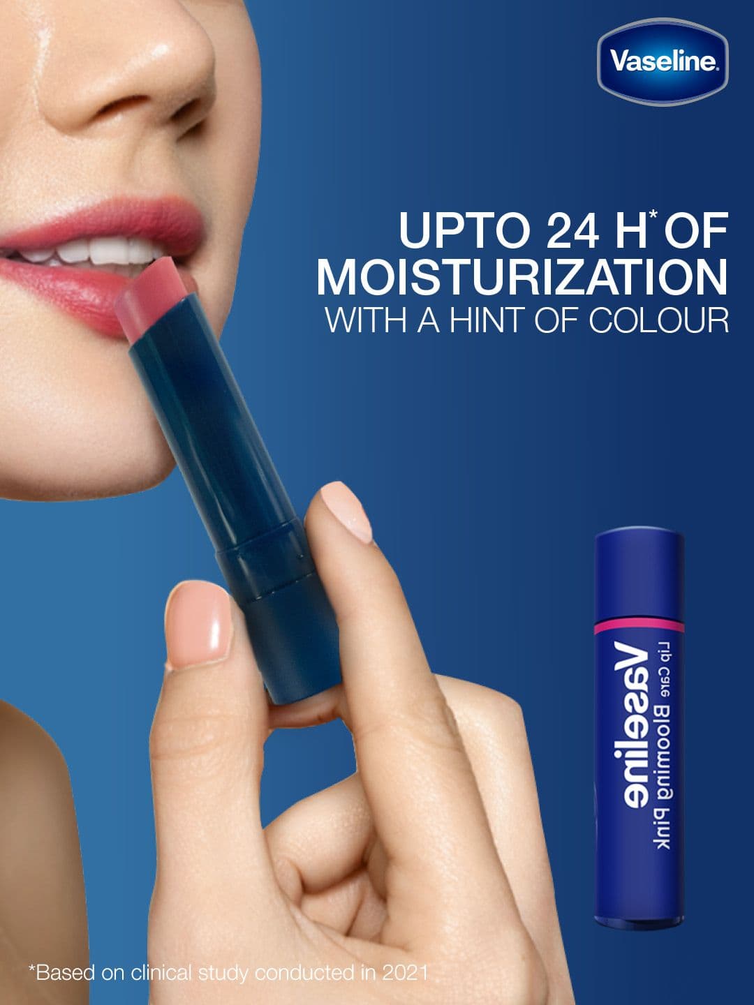 Vaseline Colour+Care Tinted Lip Balm Stick with Shea Butter 3g - Blooming Pink