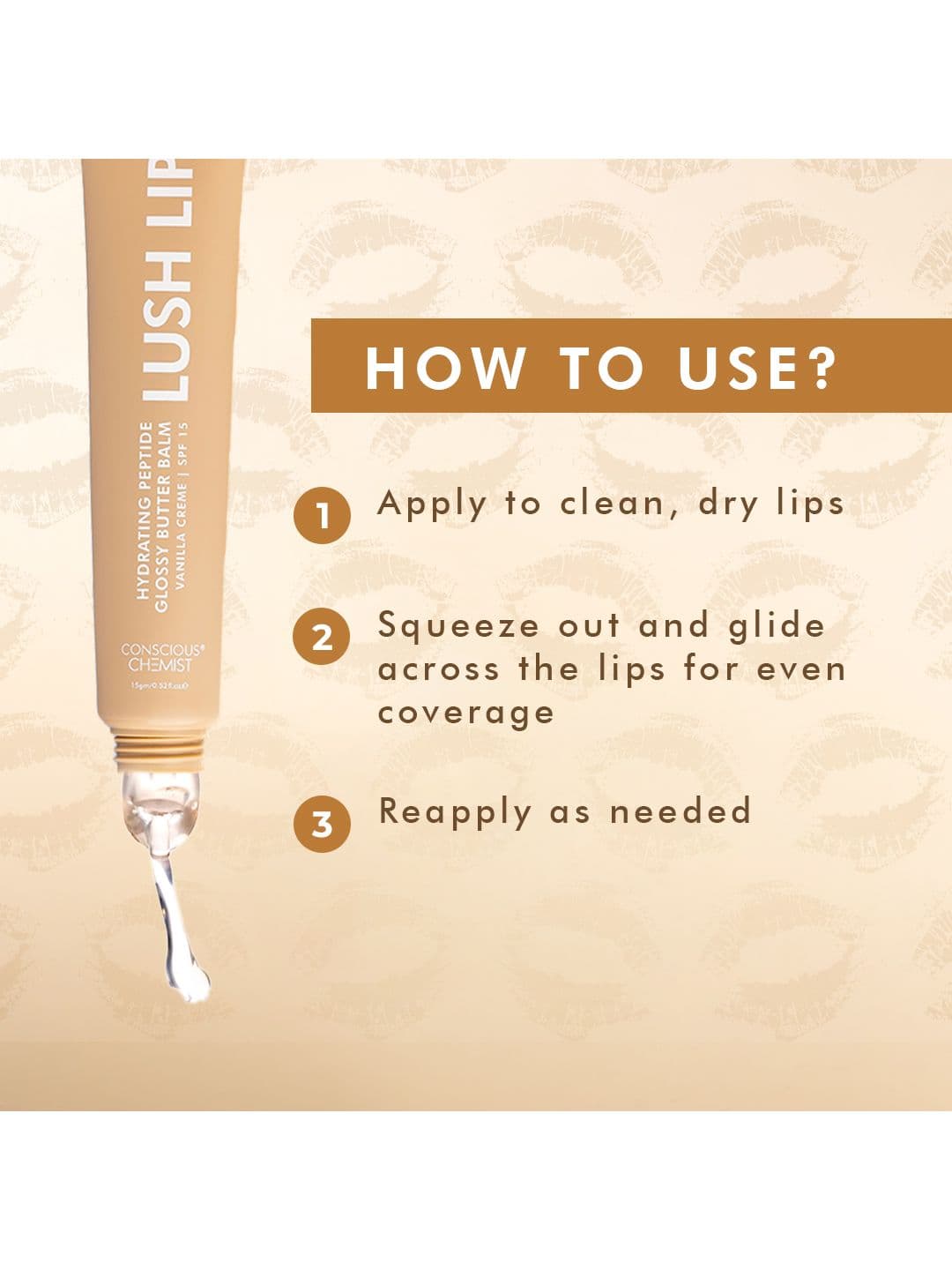 Conscious Chemist Multi Peptide & Shea Butter Infused Lip Balm With SPF 15 - Vanilla Creme