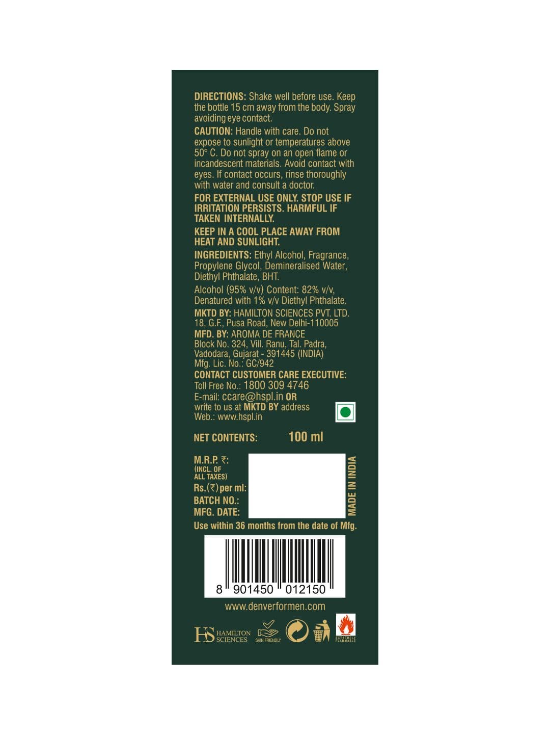 Denver Men Hamilton Eau de Parfum 100 ml