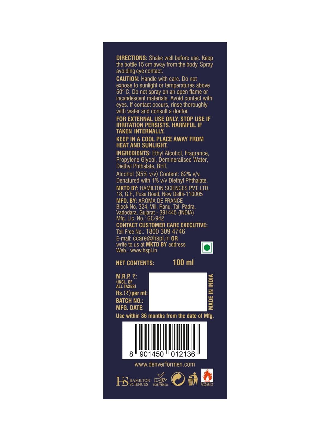 Denver Men Hamilton Pride Eau de Parfum 100ml