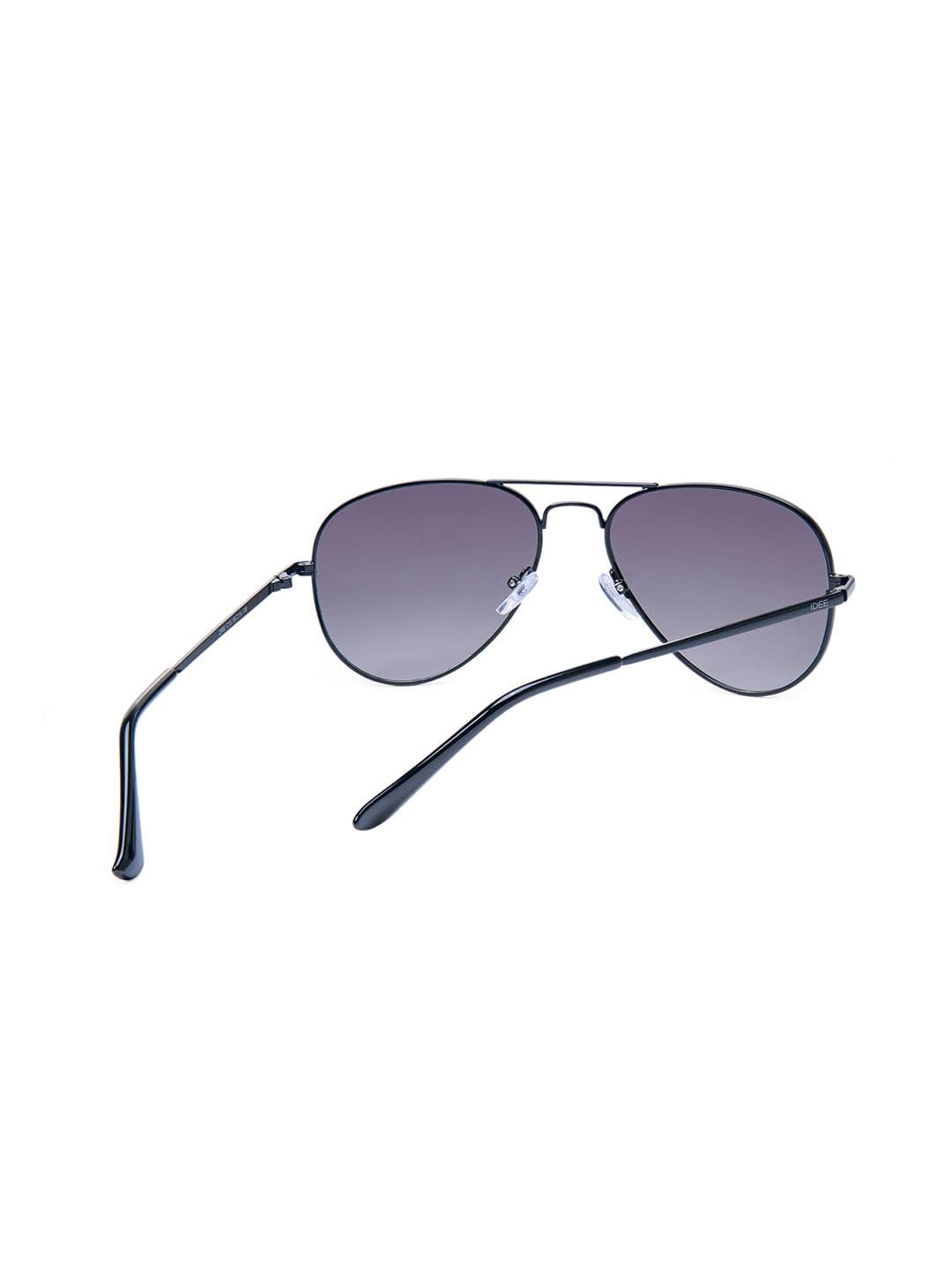 IDEE Unisex Black Lens & Black Aviator Sunglasses with UV Protected Lens